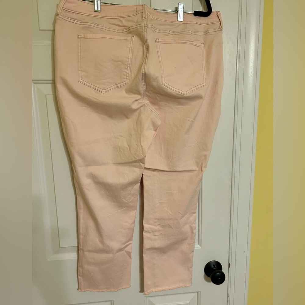 NYDJ Sheri Slim Pink jeans, Sz 16W, 73% Cotton, Inseam 25”, rough edge - Picture 2 of 7